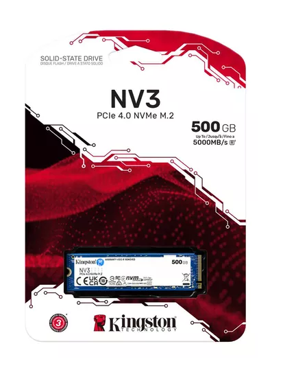 Ormocnet Kingston 500GB NV3 M.2 2280 PCIE 4.0 NVME SSD (SNV3S-500G)