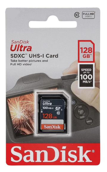 Ormocnet Sandisk Ultra SDXC Class 10 UHS-1 128GB up to 100MBs SDSDUNR-128G-GN3IN